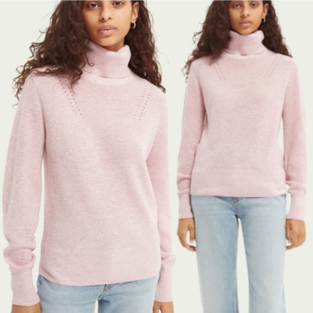 Scotch & Soda Pink Turtleneck Sweater